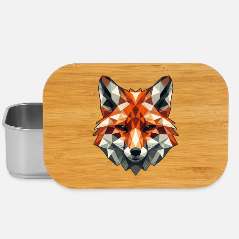 Fuchs Motiv in Polygon Design - Lunch Box - Silber