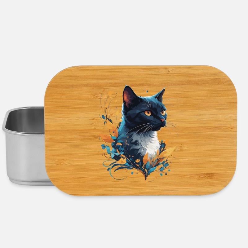 Chat coloré - Boîte à goûter - argent