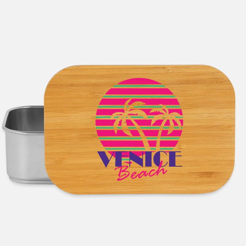 Venice Beach mit Palmen - Lunch Box - Silber
