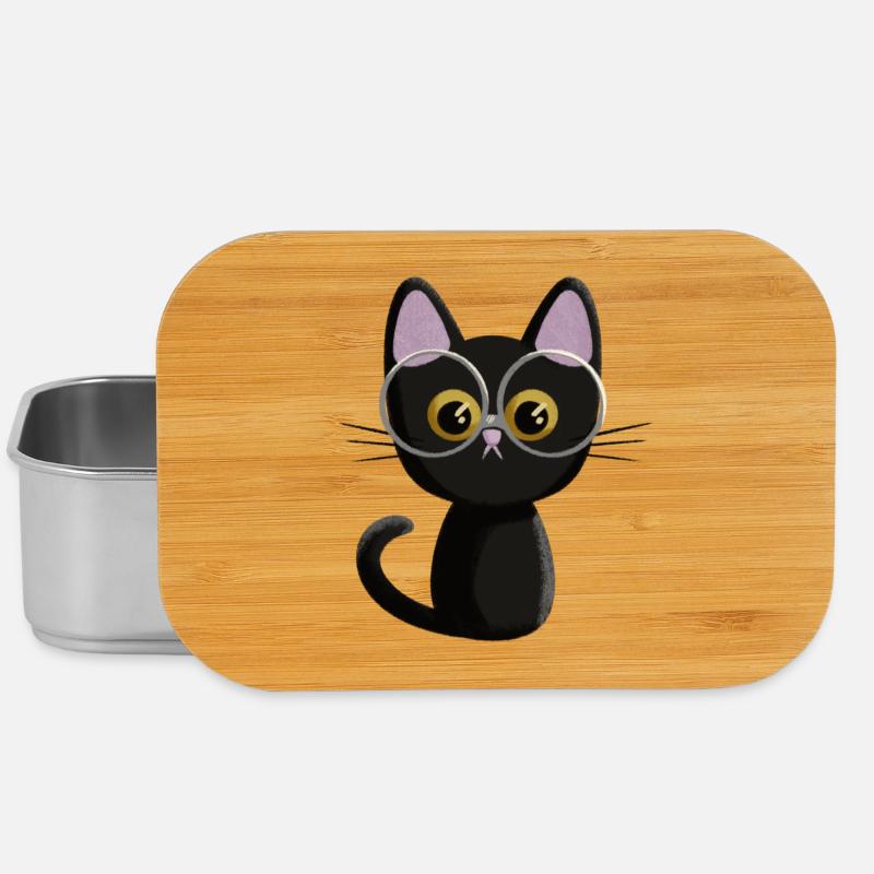 Schwarze Katze - Lunch Box - Silber