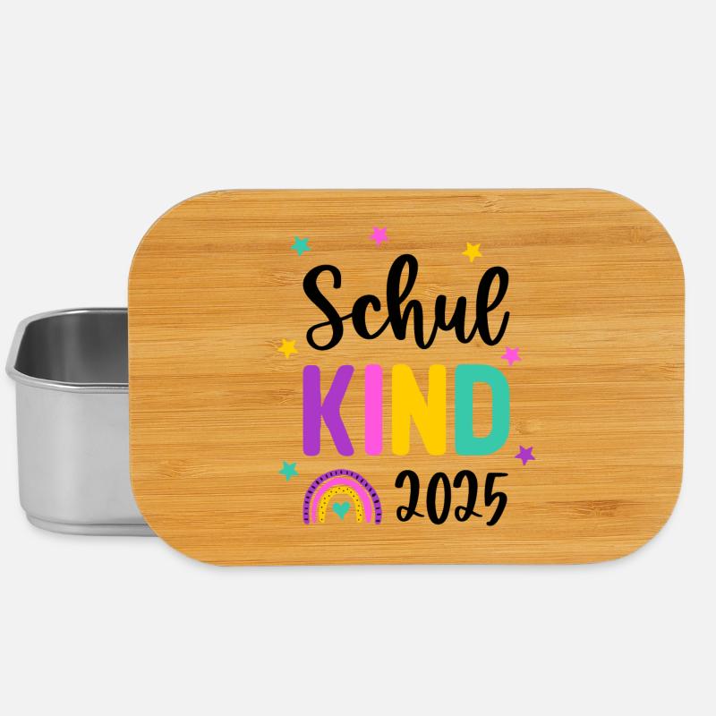 Schulkind 2025 Einschulung Regenbogen Schule - Lunch Box - Silber