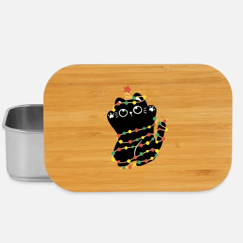 Weihnachtsbeleuchtung Katze - Lunch Box - Silber