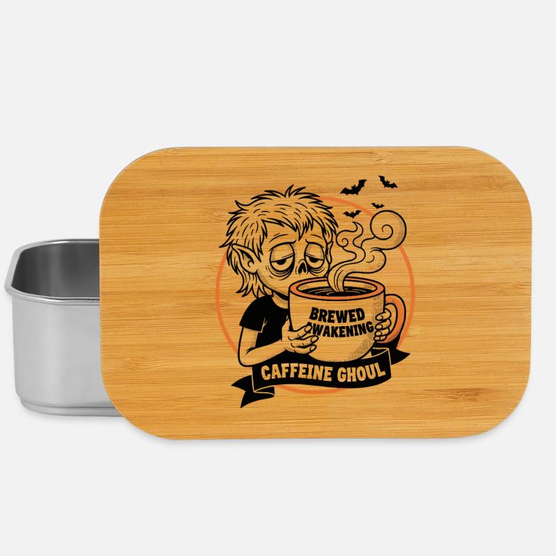 Haunted Coffee Mug Illustration - Lunch Box - silver