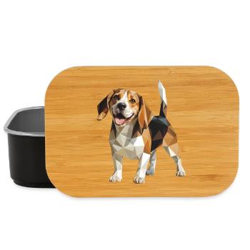 Beagle - Cooles Low Poly Logo - Lunch Box - Schwarz - Vorne