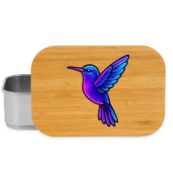 Neon Hummingbird Animals - Lunch Box - silver - Front