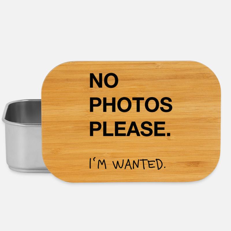 No Photos Please – Minimal Statement Trend Typo  - Lunch Box - Silber