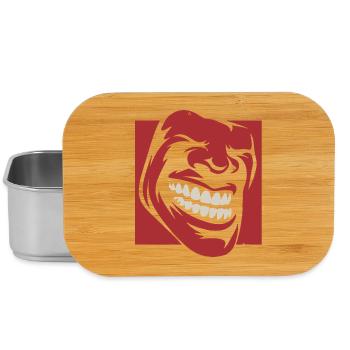 Illustration du sourire rouge rugissant - Boîte à goûter - argent - Devant