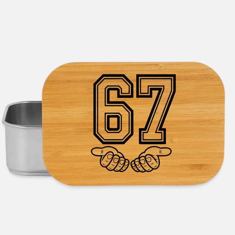 SIX SEVEN – 67 Nummer Meme im Retro Look - Lunch Box - Silber