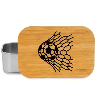 Goal Soccer Ball in Net Hit Vector - Lunch Box - silver - Front