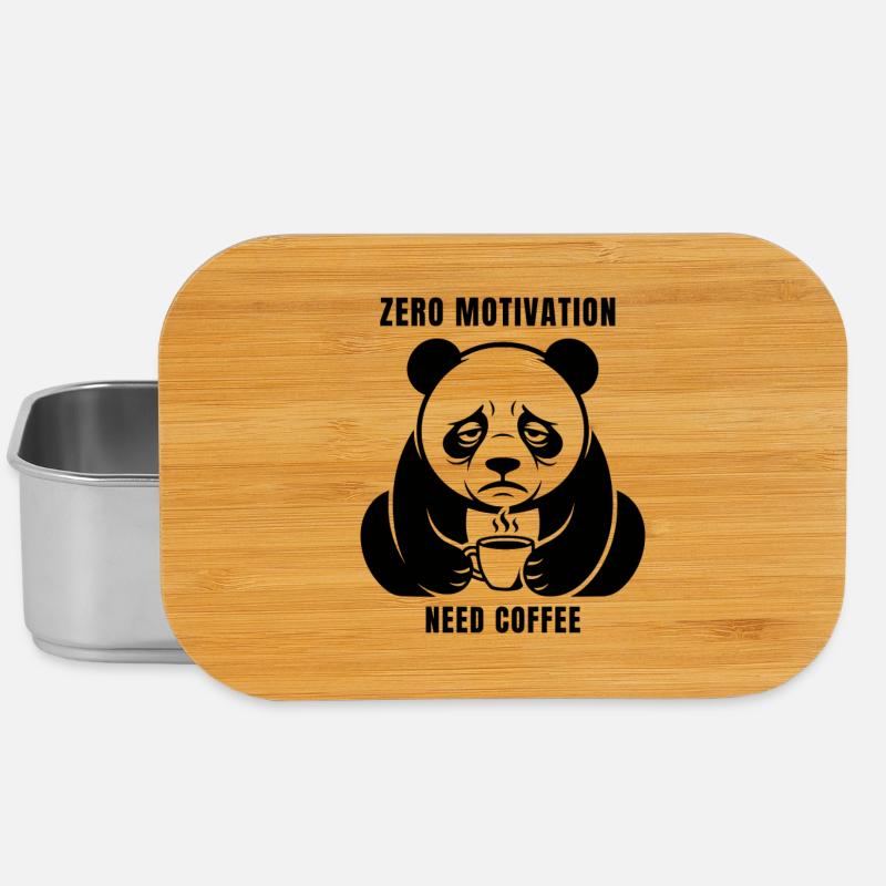 Zero motivation, besoin de café - Humour de panda fatigué - Boîte à goûter - argent