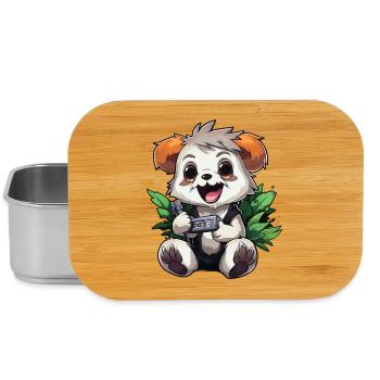 Panda Gamer mit Controller - Lunch Box - Silber - Vorne