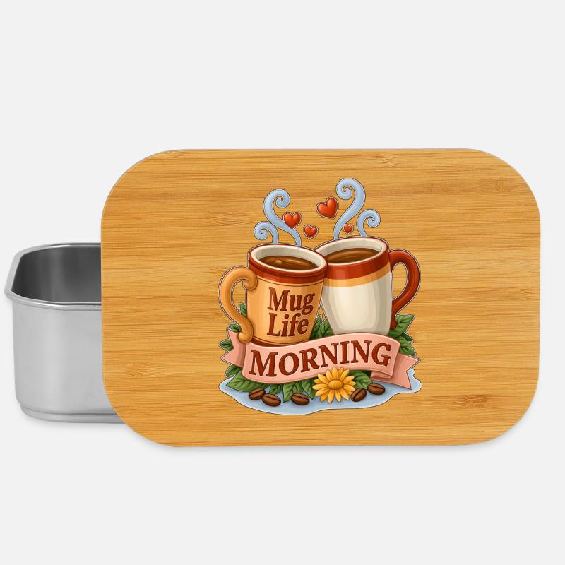 Tasses de café du matin Mug Life Toast - Boîte à goûter - argent