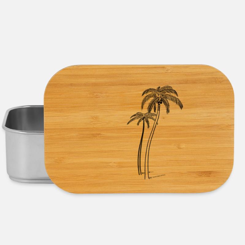 Palmen mit Kokosnuss - Lunch Box - Silber