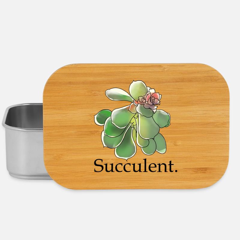 Succulente Fleur Aquarelle - Boîte à goûter - argent