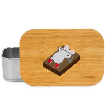 Kindermotiv Maus Kindershirt Mausefalle Training - Lunch Box - Silber - Vorne