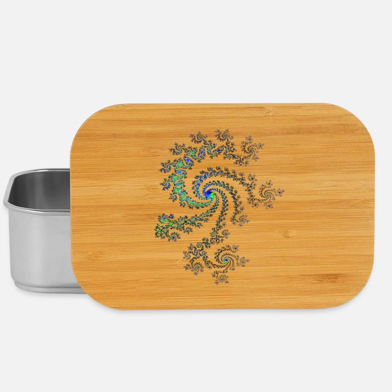 Digitale Spiralfraktal Muster - Lunch Box - Silber