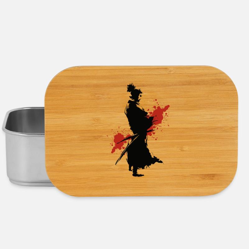 ninja manga kanji kendo aikido kampf samurai game - Lunch Box - Silber