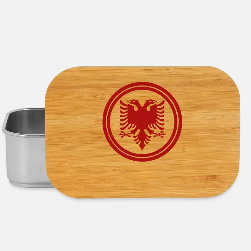 Albania Flag "Albanian Eagle" - Lunch Box - silver