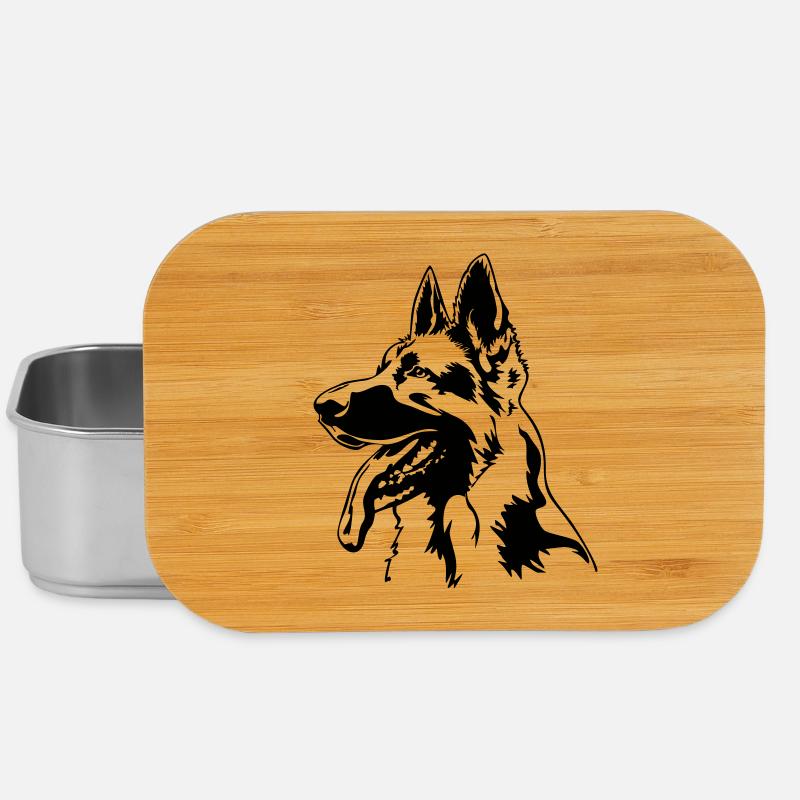 German shepherd head - Lunch Box - silver