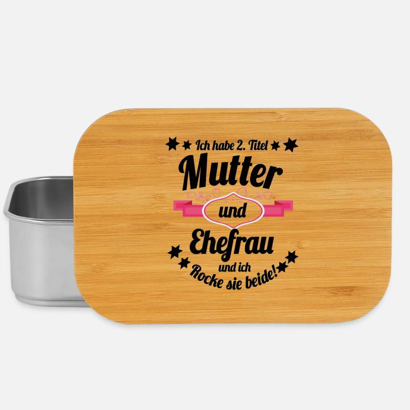 Ich habe 2 Titel Mutter und Ehefrau - Lunch Box - Silber