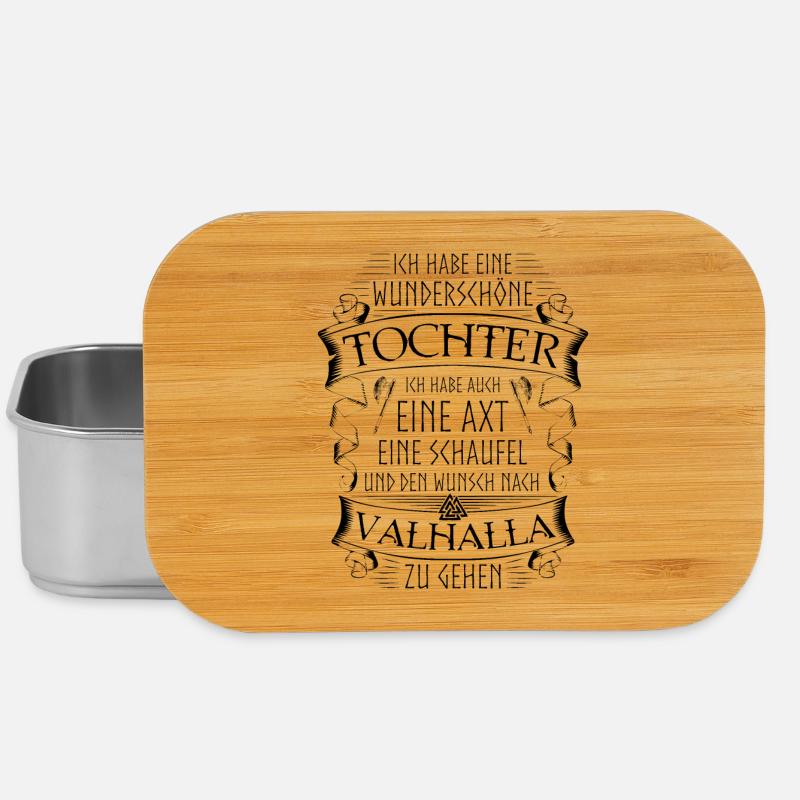 Vater Tochter Wikinger Spruch Valknut Valhalla - Lunch Box - Silber
