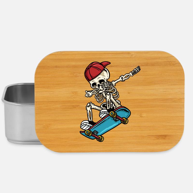 Dabbing Skelett Skateboard - Lunch Box - Silber