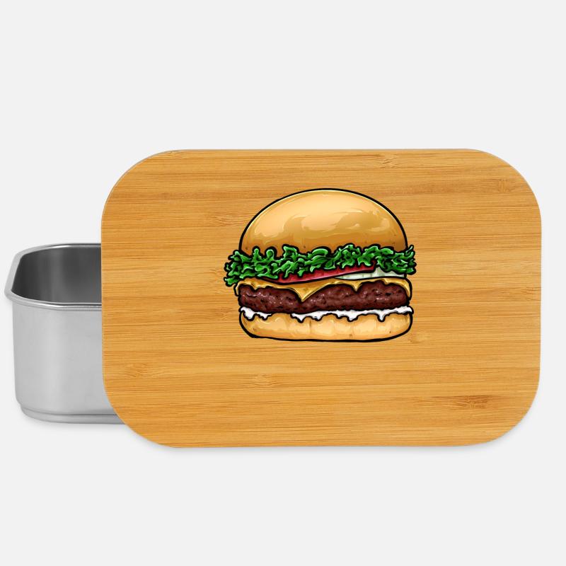 Hamburger Cheeseburger - Lunch Box - Silber