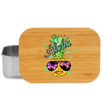 Vampir Ananas mit cooler Sonnenbrille - Lunch Box - Silber - Vorne