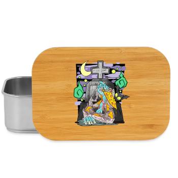 Zombie Grabstein Pizza lustig - Lunch Box - Silber - Vorne
