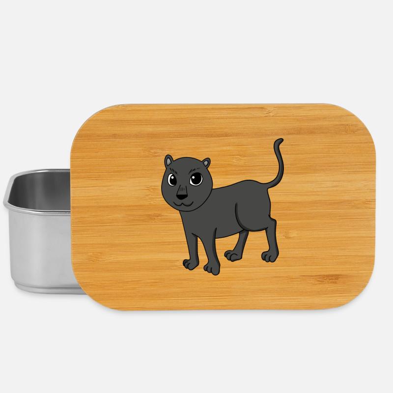 Schwarzer Panther - Lunch Box - Silber