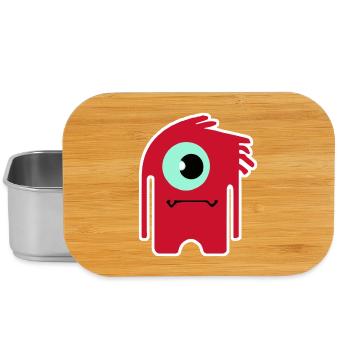 Red Cyclops Monster | Funny Chibi Alien  - Lunch Box - silver - Front