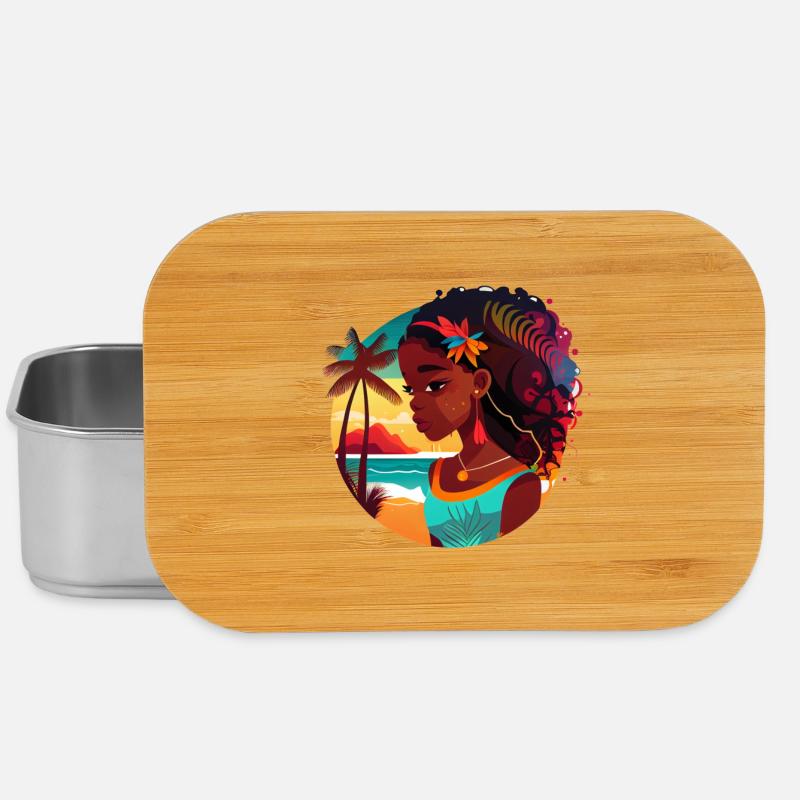 Beauté tropicale avec coucher de soleil - Boîte à goûter - argent
