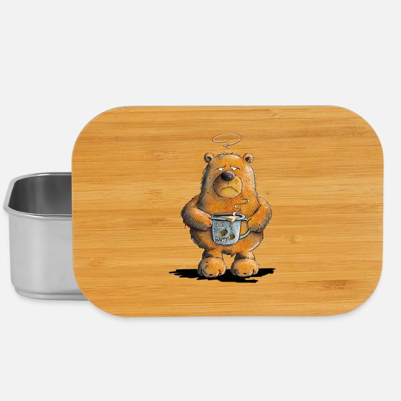 Morgenmuffel Bär Mit Kaffee - Lunch Box - Silber