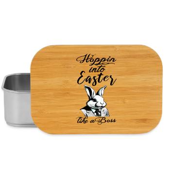 lapin de Pâques élégant avec costume et cravate - Boîte à goûter - argent - Devant