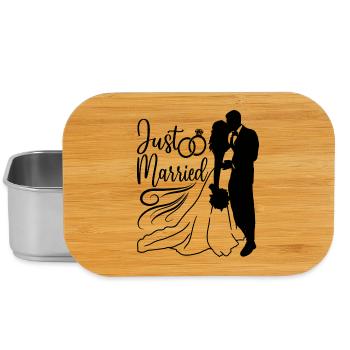 Couple juste marié Femme Mari - Boîte à goûter - argent - Devant
