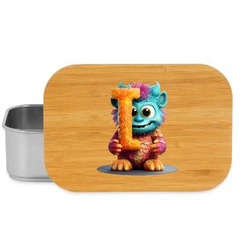 Alphabet Buchstabe I Buntes Monster - Lunch Box - Silber - Vorne