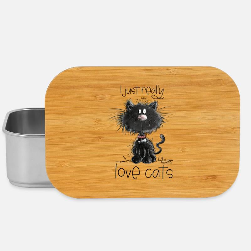 Drollige Schwarze Katze Mit Katzen Spruch - Lunch Box - Silber