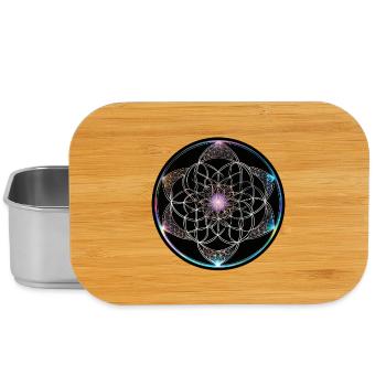 Flower of Life Colored Geometry Circle - Lunch Box - silver - Front