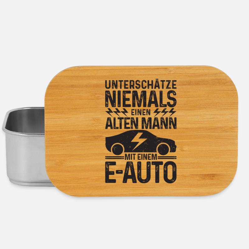 Unterschätze niemals einen Alten Mann mit E-Auto - Lunch Box - Silber