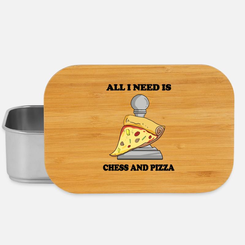 Schach und Pizza - Lunch Box - Silber