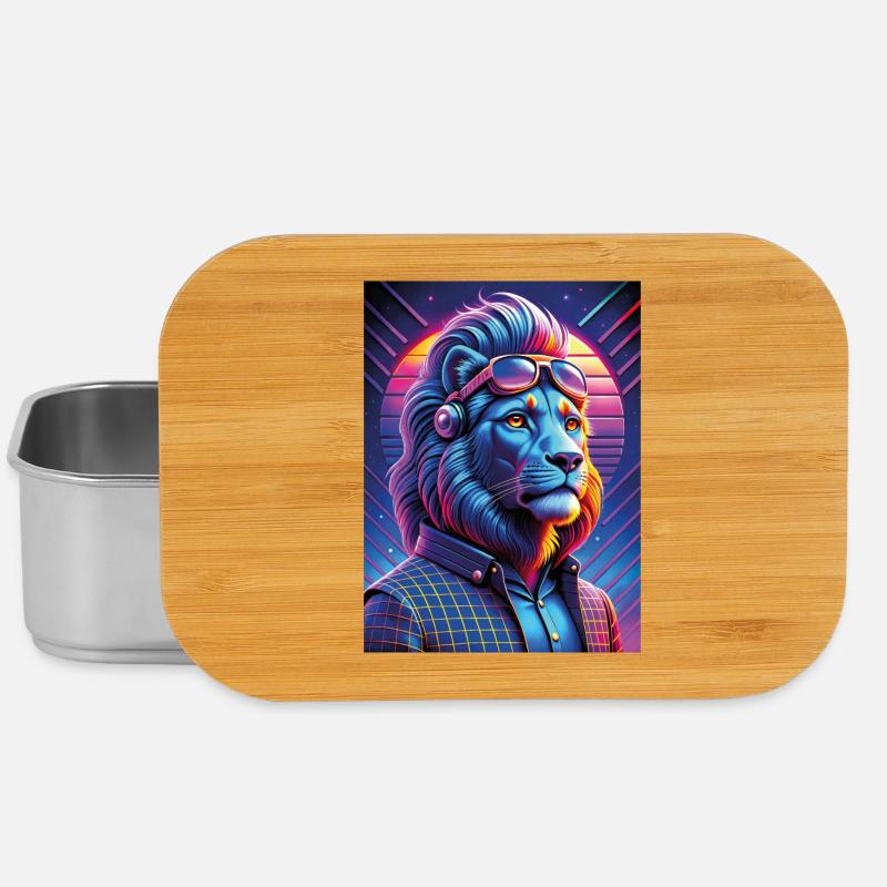 Cyber Lion néon avec lunettes de soleil - Boîte à goûter - argent