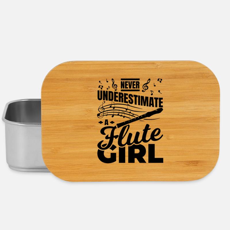Never Underestimate A Flute Girl - Lunch Box - Silber