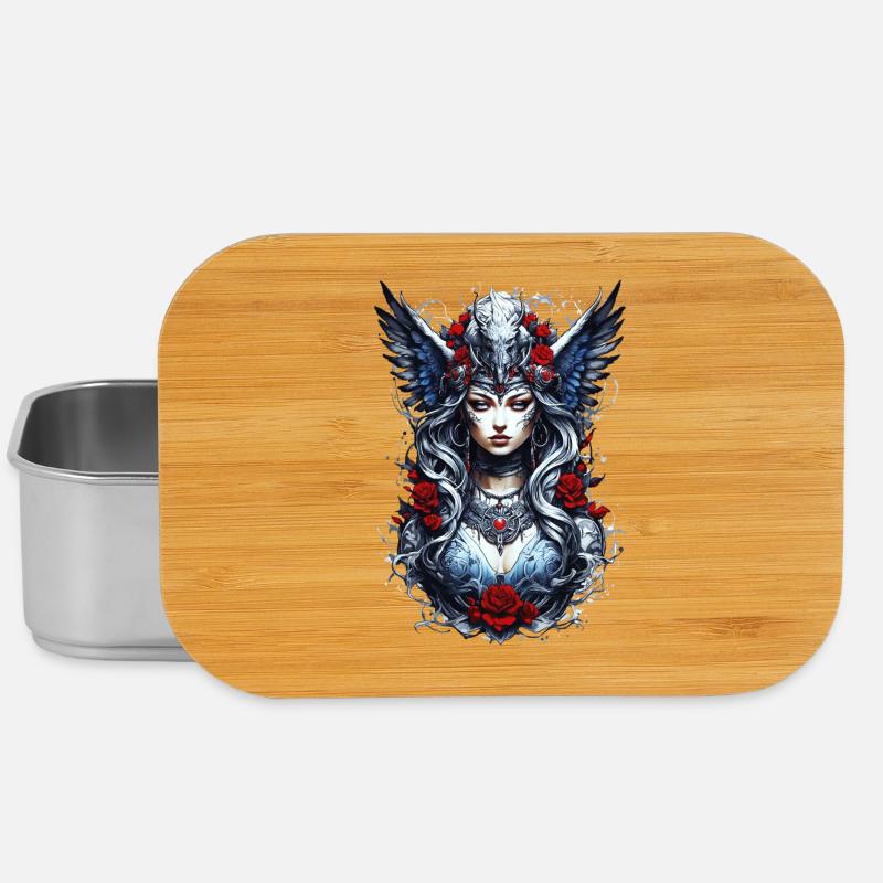 Valkyrie mit Raben Rosen Wikinger - Lunch Box - Silber