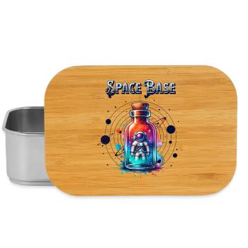 Weltraumflasche – Astronaut im Neonglas - Lunch Box - Silber - Vorne