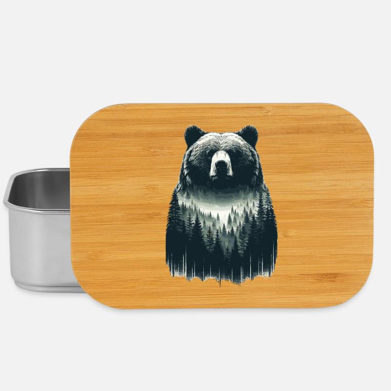 Bären Wald Kunst - Lunch Box - Silber