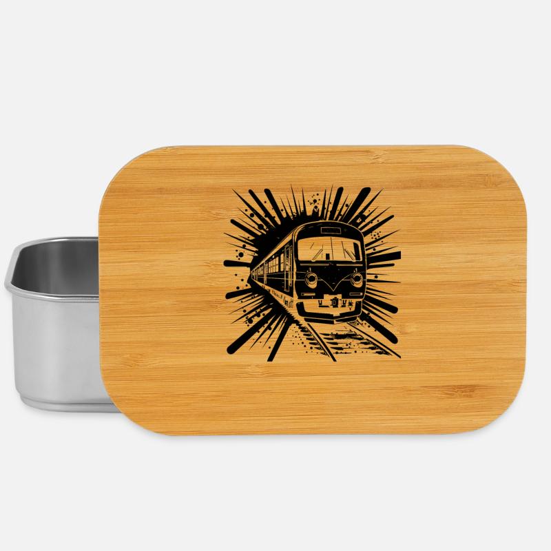 Cartoon Eisenbahn - Lunch Box - Silber