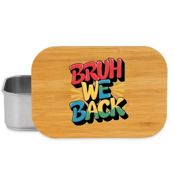 Cheerful recurring design with colorful text - Lunch Box - silver - Front