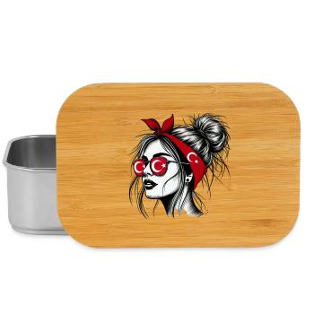 femme turque élégante avec design de drapeau turc - Boîte à goûter - argent - Devant