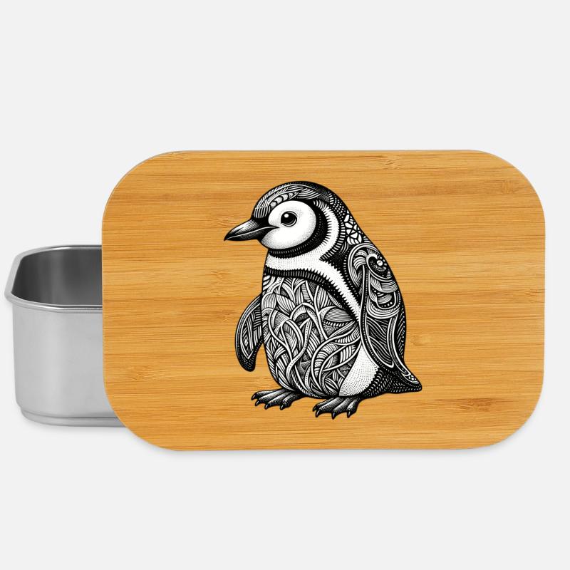 Pinguin - Lunch Box - Silber