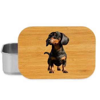 Dackel Dachshund Zwergdackel Dackelclub Teckel - Lunch Box - Silber - Vorne